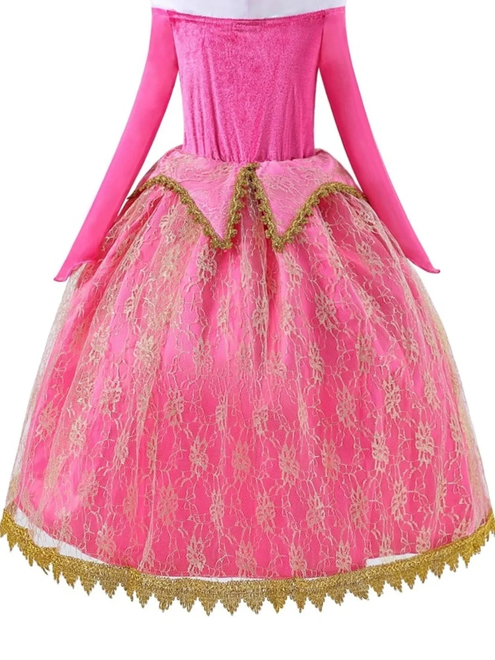 Girls' Pink and Gold Princess Costume Dress - Kids Theater Size 110 (4T)